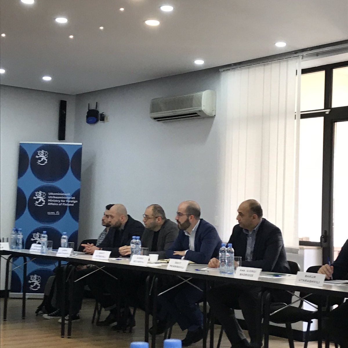 parkkinen_t's tweet photo. Interesting discussions on countering hybrid threats with Georgian stakeholders in Tbilisi at #GFSIS. @Ulkoministerio #hybrid #disinformation #HybridCoe #Georgia https://t.co/TLAObFIwHy