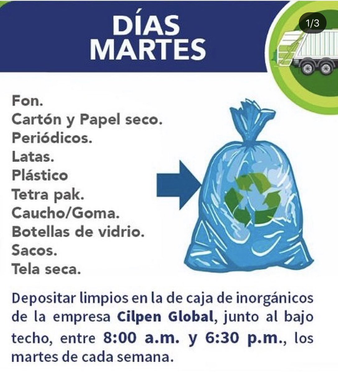 SDLCResiliente's tweet photo. ¡Hola Santiago!
Estamos abiertos hoy y cada martes entre 8:00 am a 6:00 pm.
Trae tus residuos inorgánicos, te esperamos.

#SantiagoReciclaConElCorazón #SantiagoAvanza #PorUnaCulturaEnReciclaje
#SantiagoCiudadResiliente https://t.co/RJmOBDuZ7L