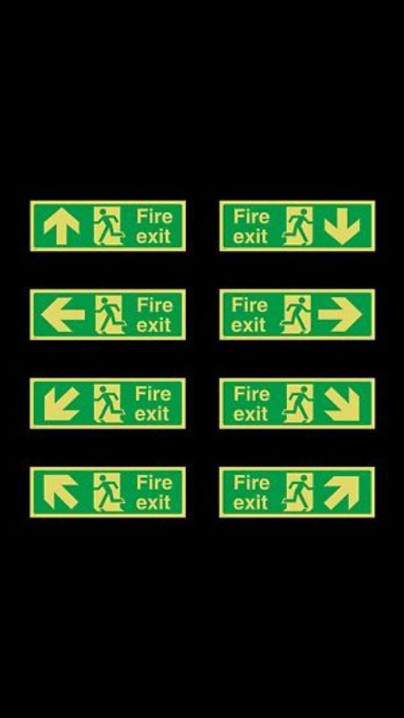 Glow in the dark #FireExit signs. Are your Escape routes clearly and legally visible? #FreeSiteSurvey #Supply #Install