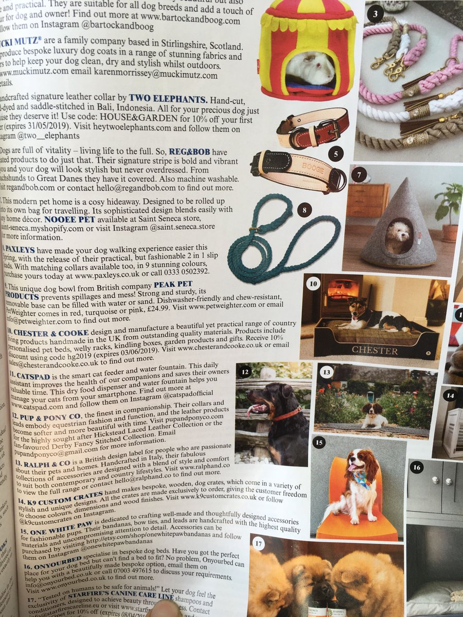 ChesterandCooke's tweet image. Have you seen us in House &amp;amp; Garden magazine. - Chester is really getting famous now. Remember to think of us for any #MothersDayGifts #PersonalisedDogBeds #wellyrack #GardeningGifts