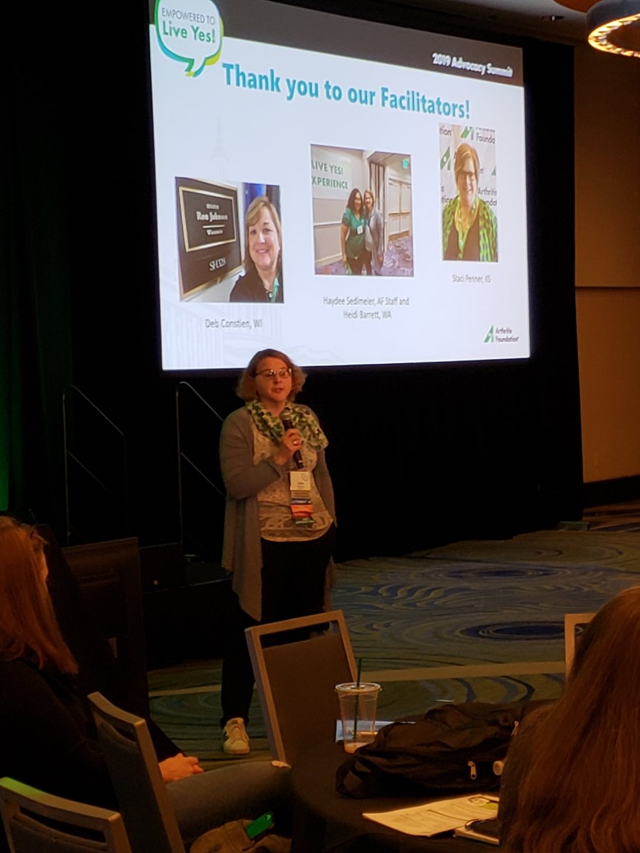 MicheleGuadalup's tweet photo. We have amazing @ArthritisFdn volunteers. Yesterday, these three Live Yes! Connect facilitators led breakout sessions, encouraging our Summit participants to become facilitators back home and continue spreading the word to #AdvocateForArthritis !!  Thank you ladies!! https://t.co/cCda1W9PgG