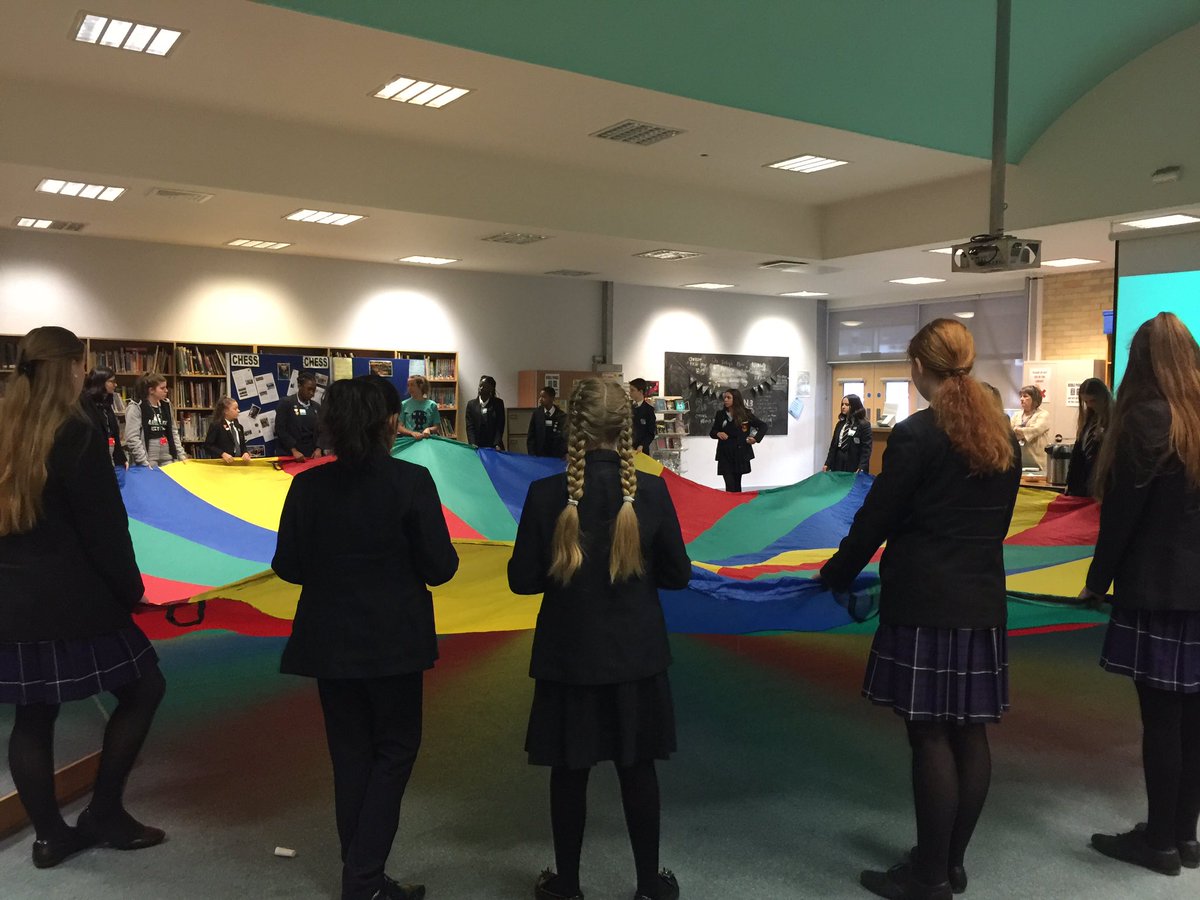 Woodlands_sch's tweet photo. Anti-Bullying Ambassadors learning more about each other while completing the Parachute exercise @AntiBullyingPro @GreenswardAc #positivestatements #beproudofourdifferences https://t.co/qVDoq2Q1Yu