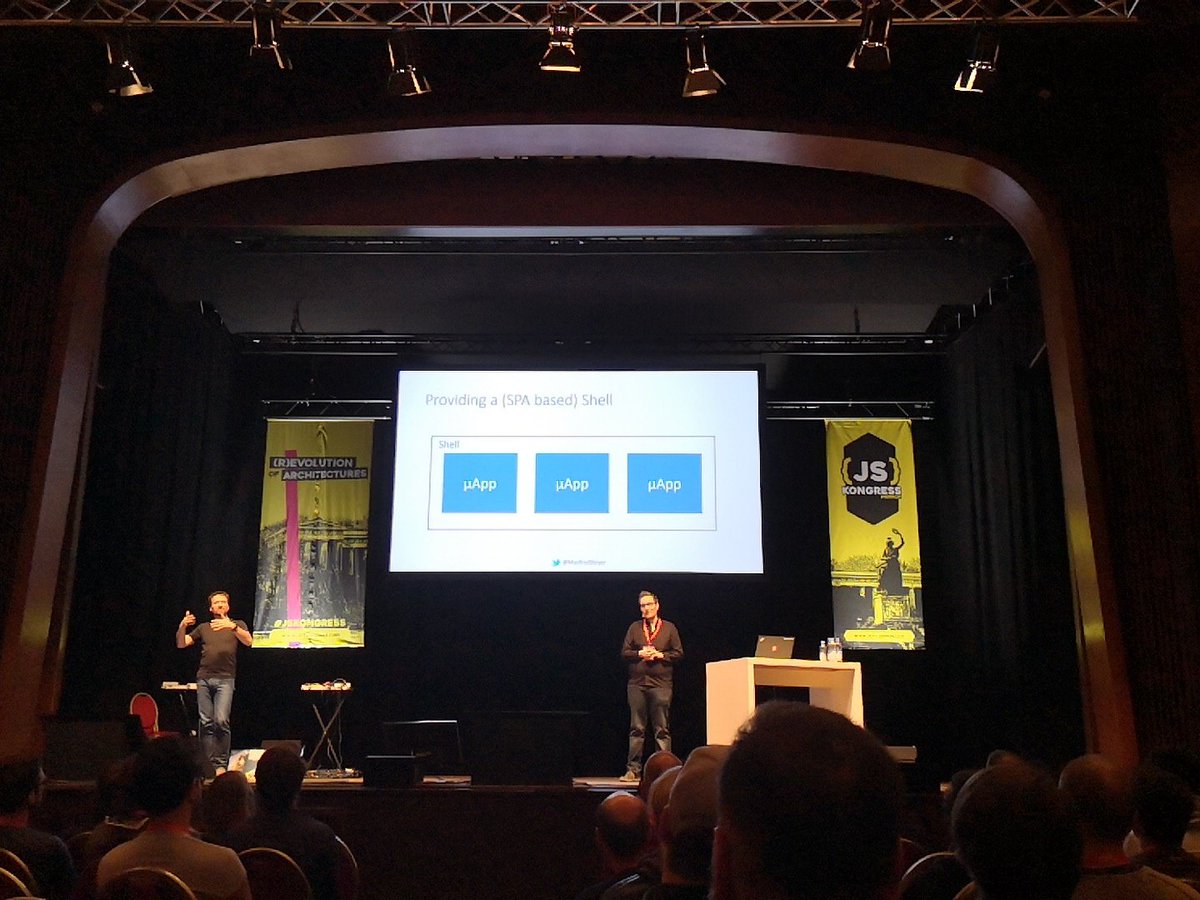 bonsaistudio's tweet image. Take away (read buzzword) from #JSKongress so far is #micofrontend or #microapp as composing micro applications into a #spa presenting itself as a whole app to the final user. All frameworks are really welcome. 😉