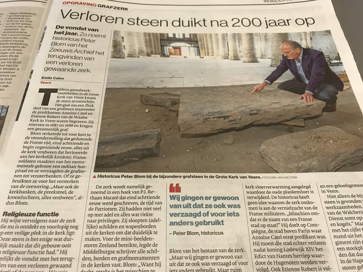 Zeeuws Archief (@zeeuwsarchief) on Twitter photo Verloren gewaande grafsteen na 200 jaar teruggevonden in de Grote Kerk te #Veere Interview in #PZC met collega <a href="/Peterblomveere/">Peter Blom</a> over de vondst en de achtergronden pzc.nl/video/verloren… #archeologie #kerkgeschiedenis Verloren gewaande grafsteen na 200 jaar teruggevonden in de Grote Kerk te #Veere Interview in #PZC met collega <a href="/Peterblomveere/">Peter Blom</a> over de vondst en de achtergronden pzc.nl/video/verloren… #archeologie #kerkgeschiedenis