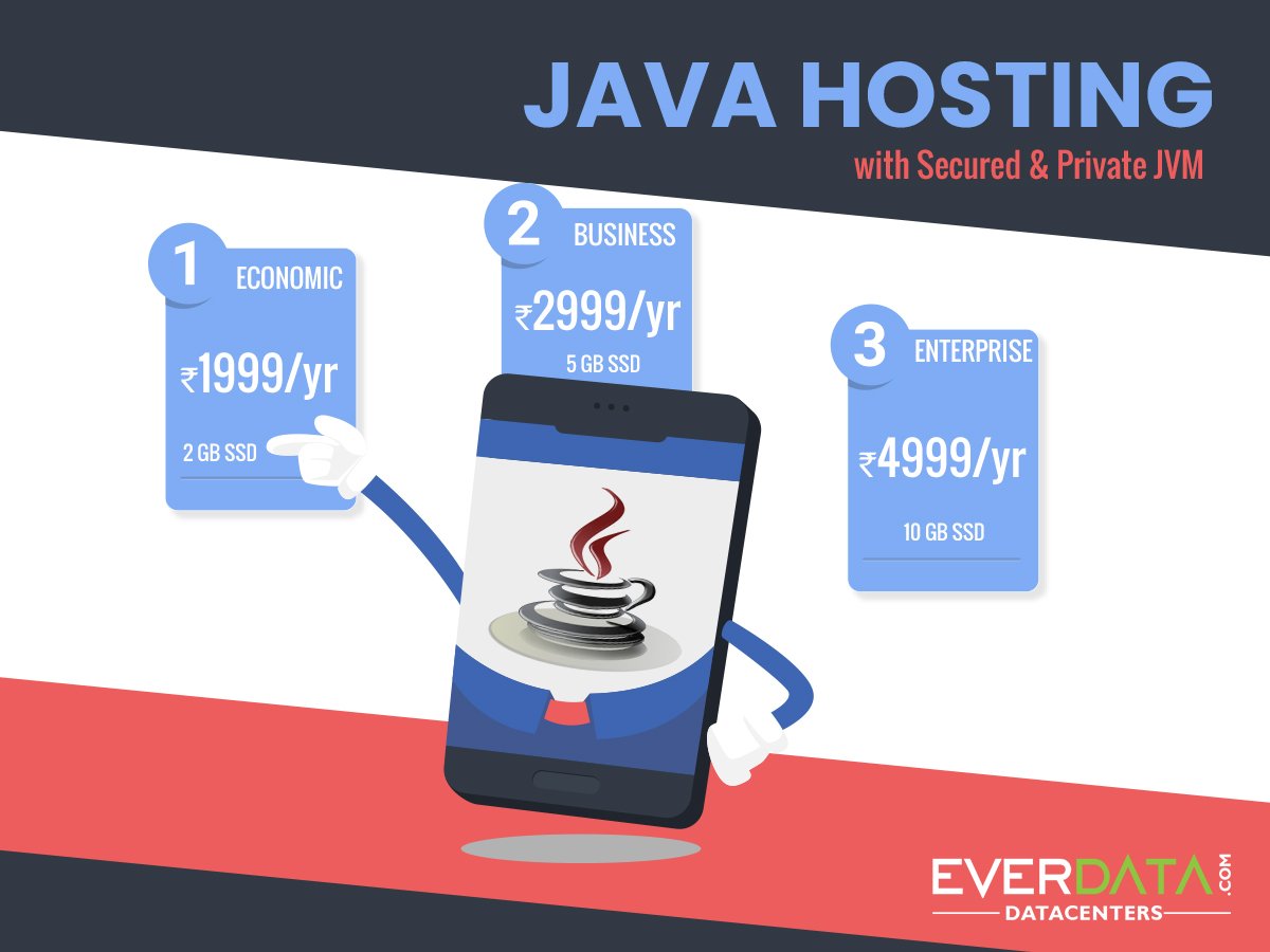 Everdata_Tech's tweet image. Everdata offers JAVA Hosting at just Rs.1999/year only. 
For more info visit- everdata.com/java-web-hosti…
#Javahosting #Javawebhosting #Everdatatechnologies #webhosting