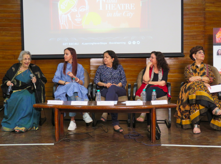 AvidLearning's tweet photo. Glimpses from our panel discussion on Women & Theatre in the City with Amal Allana, Dr. Vijaya Mehta, Shernaz Patel, @bodhisattvaish and @deepagahlot.
#LearningNeverStops #InternationalWomensDay #MultipolisMumbai
@mumbai_ngma
@MinOfCultureGoI
@asadlalljee https://t.co/neD2ImZ3Qd