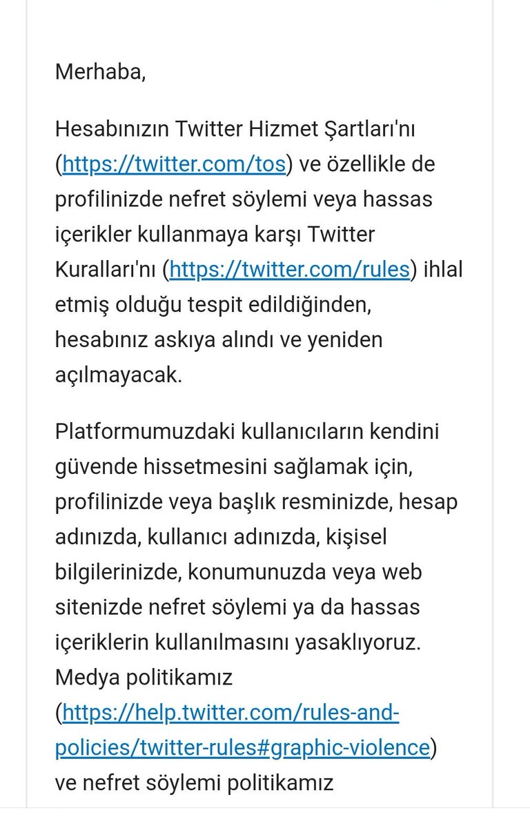 Milli Irade(Tektubu) hesabim  bazı sol zihniyetlere muhalefet olduğumdan dolayı askıya alınmıştı. Bana verilen cevapsa insanlara nefret söylemiymiş.
Bölücüleri koruyan #twetter milli olanları bu platformdan siliyor.
Illa ki korunmak için vatan haini olmak şart..