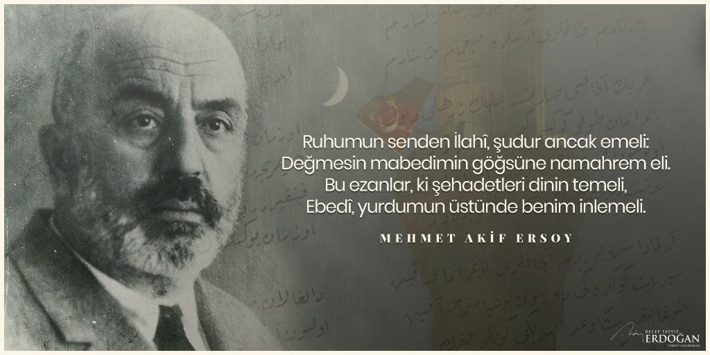 İstiklal Marşımızın kabulünün 98. yıl dönümünde, milli şairimiz Mehmet Akif Ersoy başta olmak üzere, istiklal mücadelemizin tüm kahramanlarını rahmet ve minnetle anıyor, tüm vatandaşlarımı en kalbi duygularımla selamlıyorum. 

tccb.gov.tr/basin-aciklama…