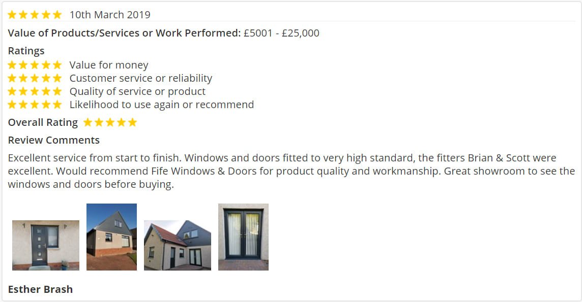 ScottishTraders's tweet image. Great review for Fife Windows and Doors @Fife_Windows The power of pics!

trustedtrader.scot/Fife/Fife-Wind… #TrustedTrader