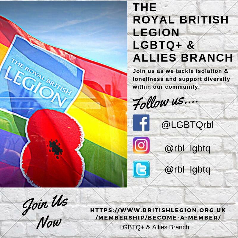 Follow our #socialmedia using the handles below. Why not become a member here: selfservice.britishlegion.org.uk/addmember/deta… join us as we help #tackleisolation &amp; #loneliness and #supportdiversity within our community.