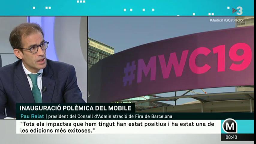 🔴 Pau Relat <a href="/RelatPau/">Pau Relat</a> pres. <a href="/Fira_Barcelona/">Fira Barcelona</a> : “Tots els impactes que hem tingut sobre el Mobile World Congres han estat positius i ha estat una de les edicions més exitoses.“ #MWC19
#ElsMatinsTV3 ▶️ Tv3.cat/directe
