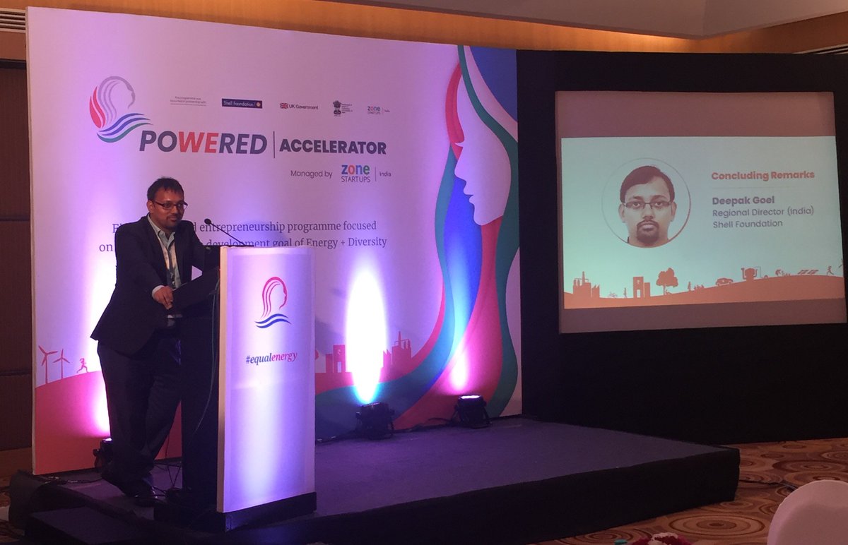 powered_in's tweet photo. "If we create an #ecosystem, we can solve the problem" - Deepak Goel, Regional Director India at Shell Foundation, spoke about the thought that went behind the start of POWERED Accelerator for #women leaders in #energy, at #POWERED #Accelerator Cohort 2 #Demo Day. https://t.co/YiDhcvdX58