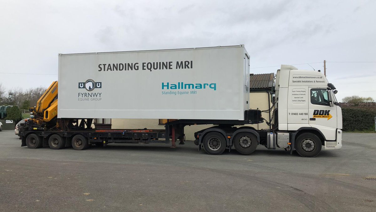 Our @HallmarqMRI arrived today! We’re all very excited! For more information on our client evening on 10th April all about MRI and lameness, please call the practice on 01939260251 #MRI #equinevets #shropshire