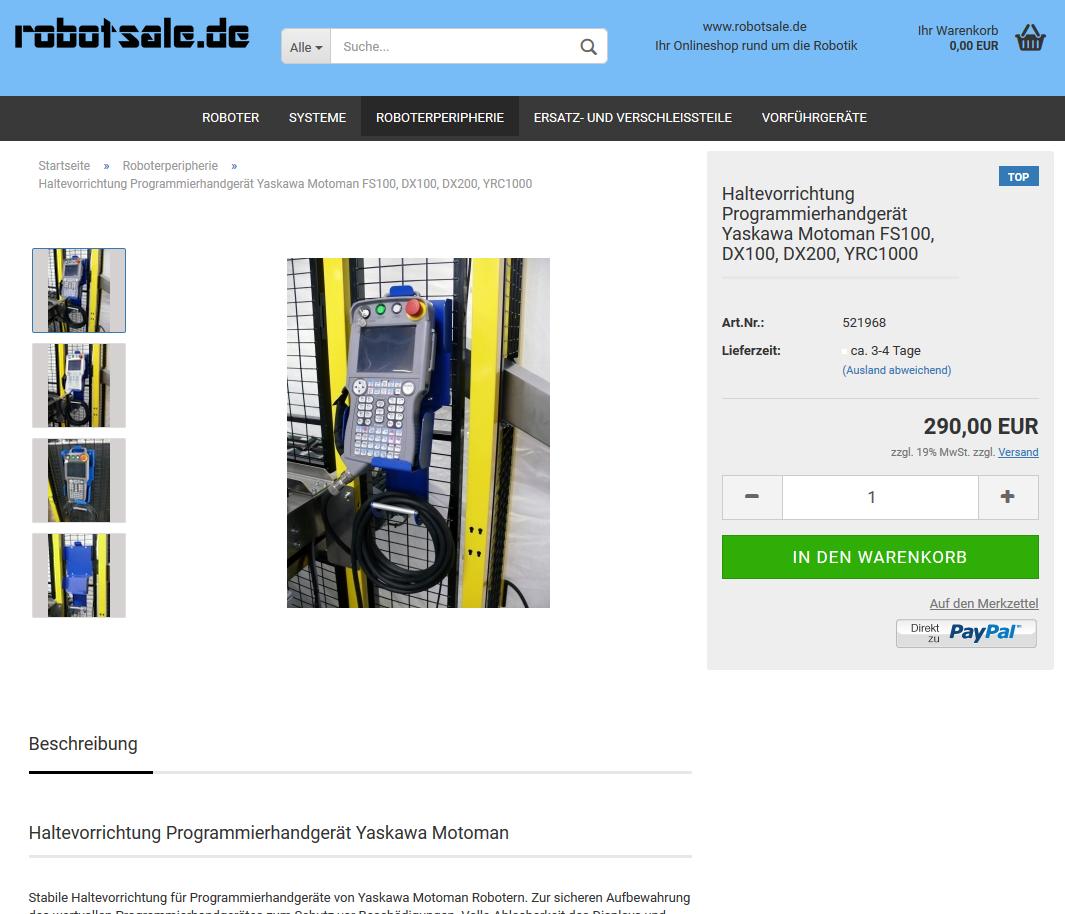 EGS_GmbH's tweet image. #Haltevorrichtung #Programmierhandgerät #Yaskawa #FS100, #DX100, #DX200, #YRC1000 290€ zzgl. MwSt im #Onlineshop: robotsale.de/product_info.p… @robotsale_de