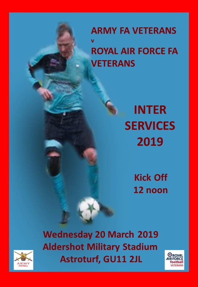 forcescarhire's tweet photo. Inter Services Football
@ArmyVets v @RaffaVets
20 March 2019 K.O. 12 noon
Aldershot Military Stadium
Your support for both teams will be most welcome
#Aldershot #Camberly #RAFOdiham #RAFFA #RAFAssociation #playupairforce #RoyalAirForce #Army https://t.co/ejgUqE1hVe
