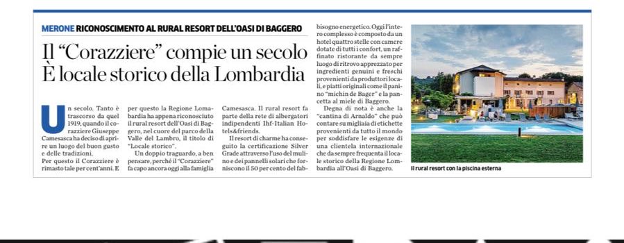 Grazie alla PROVINCIA DI COMO il Corazziere compie 100 anni! Grazie a Regione Lombardia Un secolo di lavoro a Baggero. Dai sacrifici del Corazziere Giuseppe ad Arnaldo con tanta passione <a href="/DiegoMinonzio/">Diego Minonzio</a> <a href="/Pierlanfranchi/">PierangeloLanfranchi</a> <a href="/FontanaPres/">Attilio Fontana</a> <a href="/LaraMagoni/">Lara Magoni</a> <a href="/FabioVarese/">Fabio Lunghi</a> <a href="/artumagazine/">Artù</a>