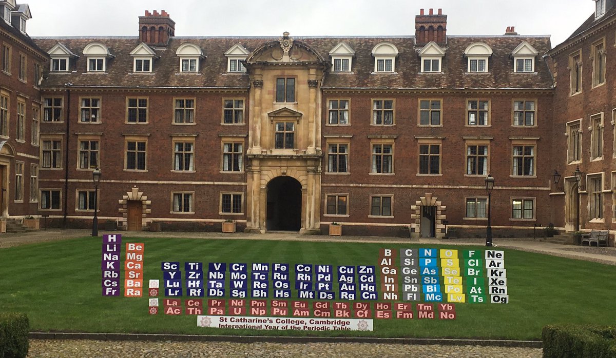 MarciniakLab's tweet photo. Thé #periodictable displayed in @Catz_Cambridge makes clever use of perspective https://t.co/SYulcHbP3N