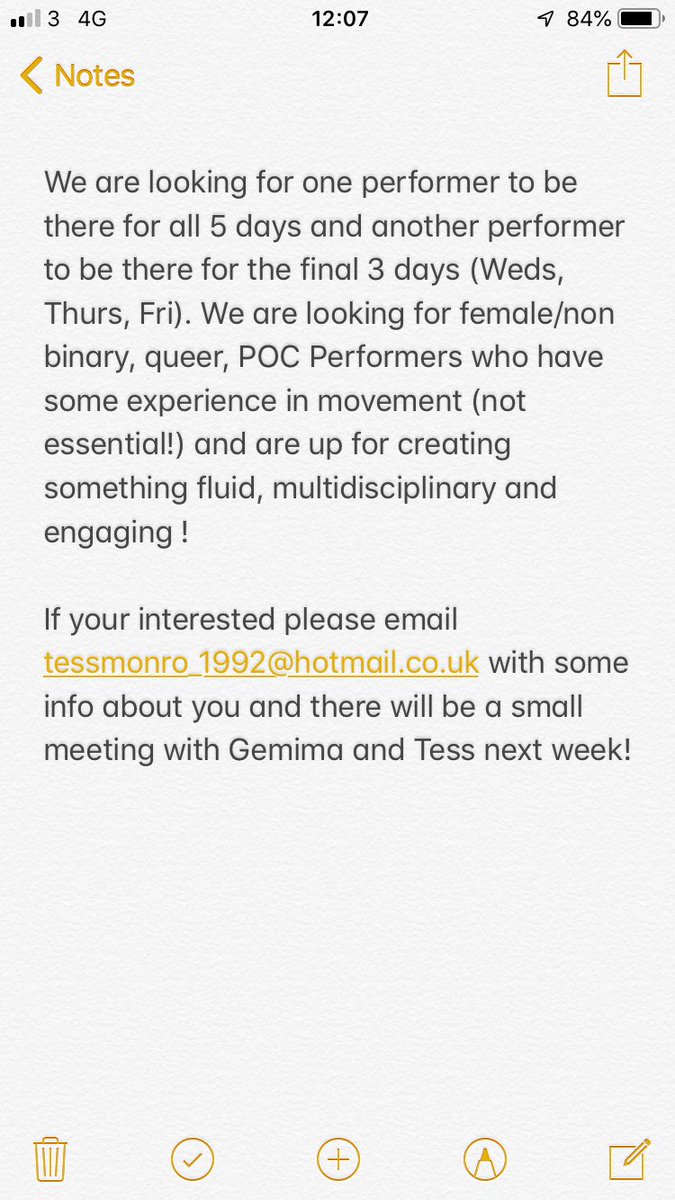 GemimaHull's tweet photo. CASTING !!! PLZ RT
Looking for 2 queer/female/nb POC performers for a PAID project at end of March; one performer for 3 days (£110 a day) and another for 5 days; Dm me if you got any qs 🐙 https://t.co/4lZrwBQzLL
