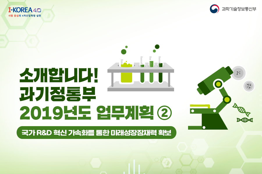 withmsit's tweet image. 2019년도 과기정통부 업무계획 2편! 국가 R&amp;amp;D 혁신 가속화를 통해 미래성장잠재력을 확보합니다. ▶ blog.naver.com/with_msip/2214…