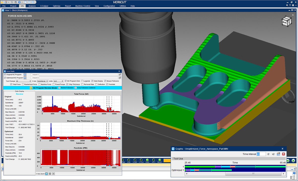 VERICUT_CGTech's tweet image. VERICUT Force Optimization Tackles Tough Materials... “We reduced cycle time from an hour to just under 40 minutes...This is probably the best thing to happen to programming since trochoidal toolpaths.” ow.ly/K7PQ30o0EZ0 #VERICUT #CNCoptimization @OkumaAmerica @SMEMediaNews