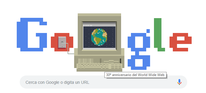 AscWebApps's tweet photo. Stamattina il #doodle di @Google ci ricorda che ricorre il 30° anniversario del #WorldWideWeb: Happy Birthday #WWW! #WWW30 #www30years https://t.co/F8m506kUnM