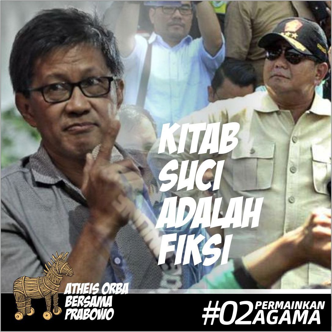 Sebat Hoax terus kubu lu wok..
Pake pake bawa Agama lagi... Tobat wah..
#02PermainkanAgama