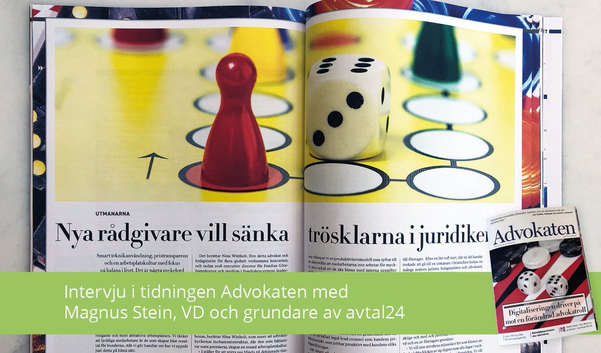 LexlySweden's tweet photo. Vår VD och grundare Magnus Stein i senaste numret av tidningen Advokaten om hur digitaliseringen kommer att förändra advokatrollen ⚖️ 🚀 #lawmadeeasy https://t.co/AyriKccE5H https://t.co/OUU92qHmUZ