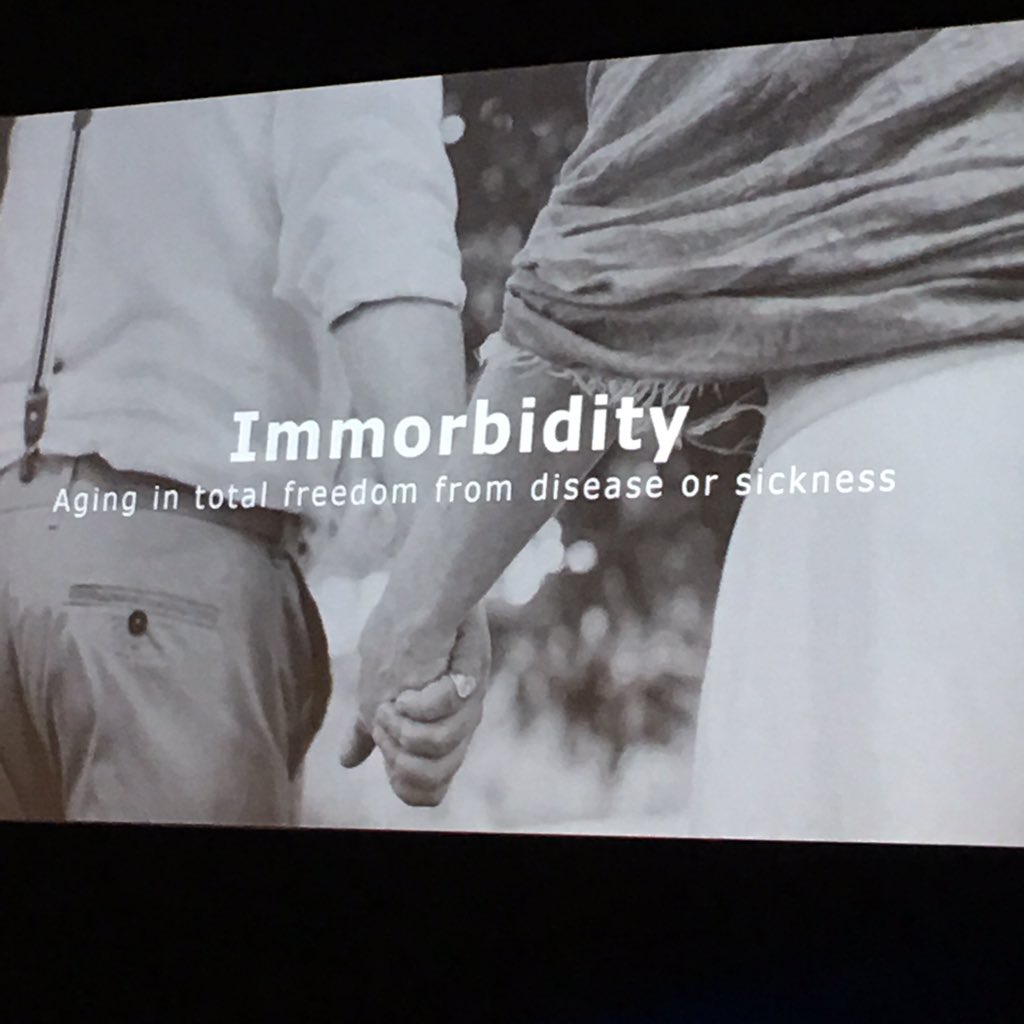 BeforePerson's tweet photo. Ben Wiegand, PhD sharing #janssen’s vision for a disease free world ... aging in total freedom from disease or sickness #epfbarca #personbeforepatient https://t.co/RptY5XVpzv