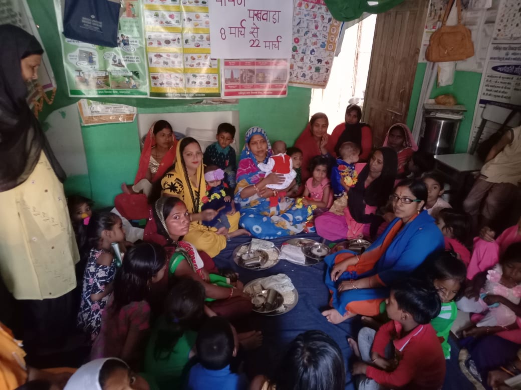 Viveksbppanna's tweet photo. "Poshan Pakhwada" celebration, across entire district of Panna, Madhya Pradesh, People celebrated the Annaprasan in every Anganwadi Centers @@SPreraks @mpwcdnnm #PoshanPakhwada #PoshanAbhiyaan #MPPoshanPakhwada https://t.co/qnT3L9PQW6