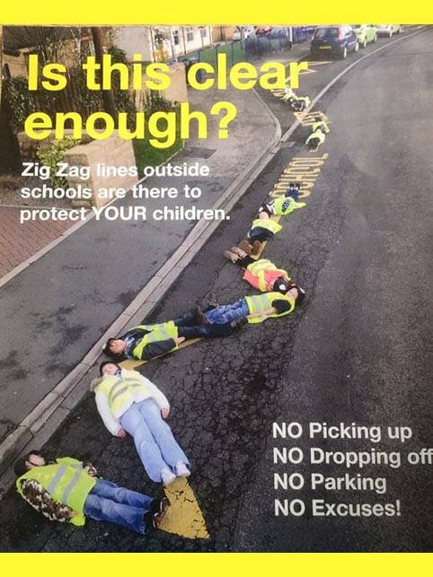 A reminder; please do not stop on zigzags outside school entrances during times of operation. This area is meant to be kept clear to allow children to see vehicles and drivers to see pedestrians.