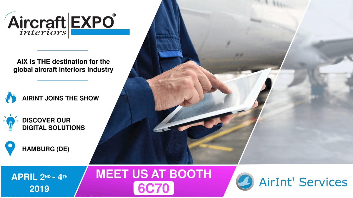 AirIntServices's tweet photo. Cannot meet us in Amsterdam? Don’t worry, AIRINT Team will also be exhibiting at AIX in Hamburg! #AIX2019 @aix_expo https://t.co/eVjfyX1I3S