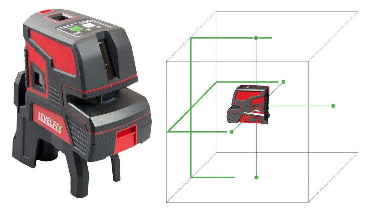 LevelfixLasers's tweet image. Lines are very crisp, and they taper off with green dots at intervals. This is a self-leveling unit with the option to lock the pendulum for transport, or out of level use.
Learn more about our new Levelfix CPL206G  
#electricians #builders #construction