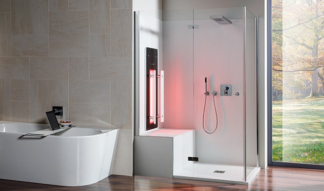 Zuhausesein's tweet photo. Das #InfrarotPanel Bilbao passt in jede Dusche und setzt neue Maßstäbe im puncto Wohlbefinden. Herzlichen Glückwunsch an @repaBAD zum #DesignPlusAward der @ish_frankfurt 😀 https://t.co/Q6Bq5xChq5