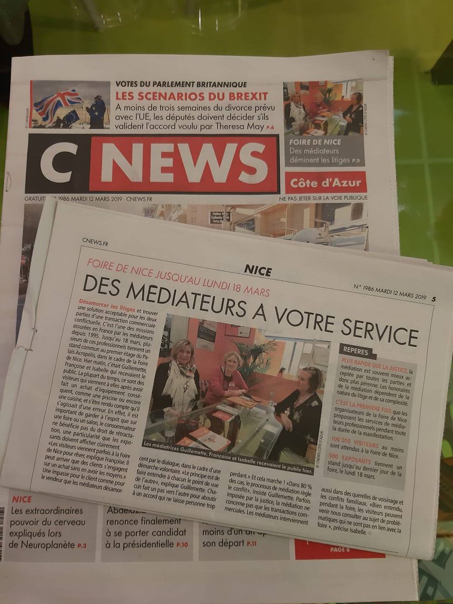 prosope's tweet photo. #mediationprofessionnelle Des médiateures professionnelles, spécialistes en qualité relationnelle, résolution de conflits, vous reçoivent au stand dédié @foiredenice @CNEWS du 12 mars 2019
#EPMN
#CPMN
#VIAMEDIATION
#QRT https://t.co/kw4gqITZOq