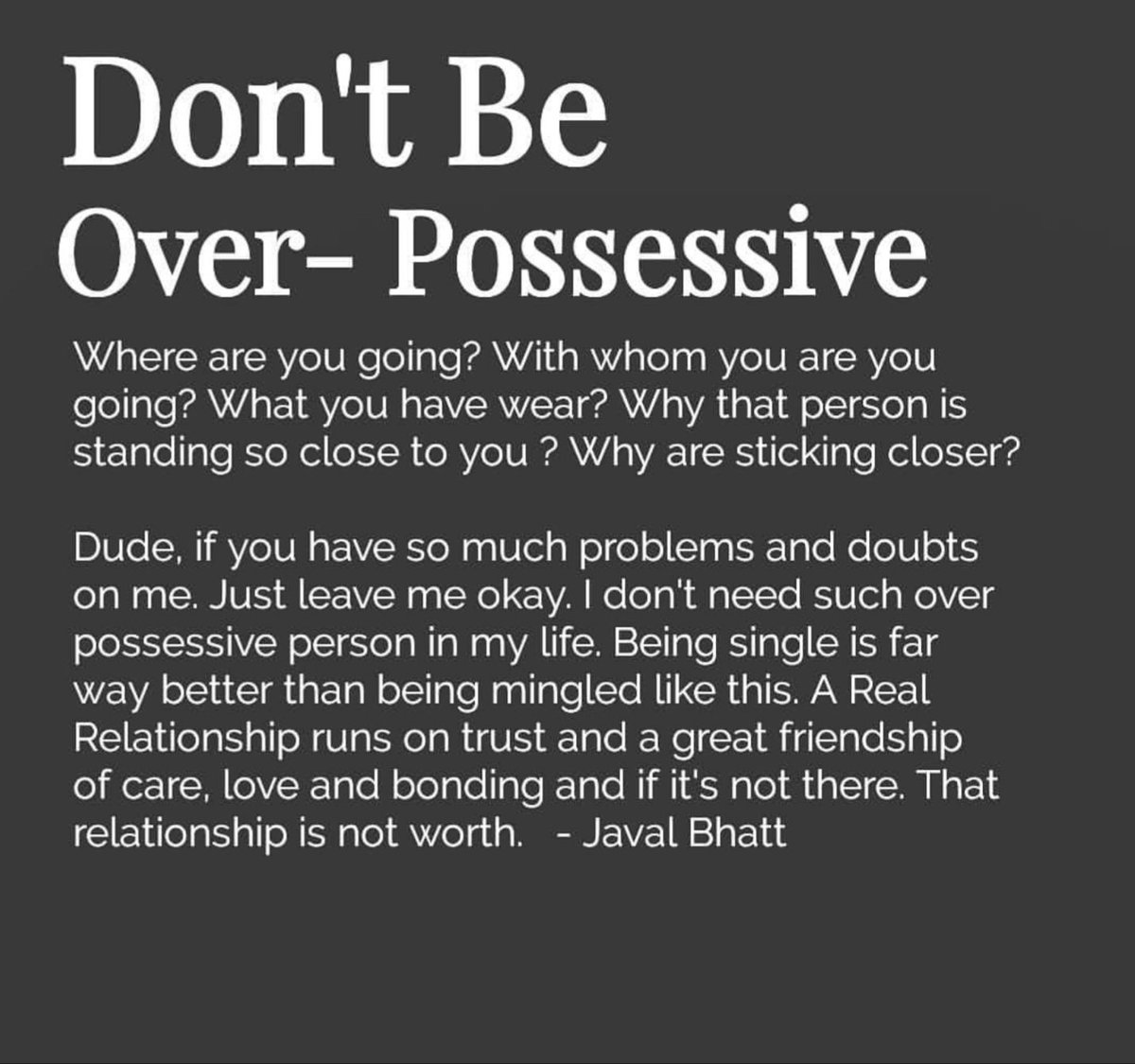 Don't be over -possessive, image size:1200x1125