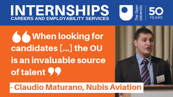 OpenUniCareers's tweet photo. Are you looking gain meaningful work experience? Now you can do it from home. #OUstudent Claudio's virtual internship with @Nubis_Aviation gave him the freedom to communicate and collaborate without face to face meetings. Find out more: https://t.co/0PaBbTKcfa https://t.co/WvIv0AEhBt