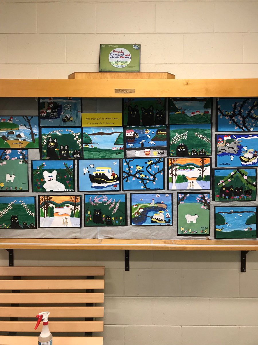Mme Surette’s grade 5 class art display of Maude Lewis.