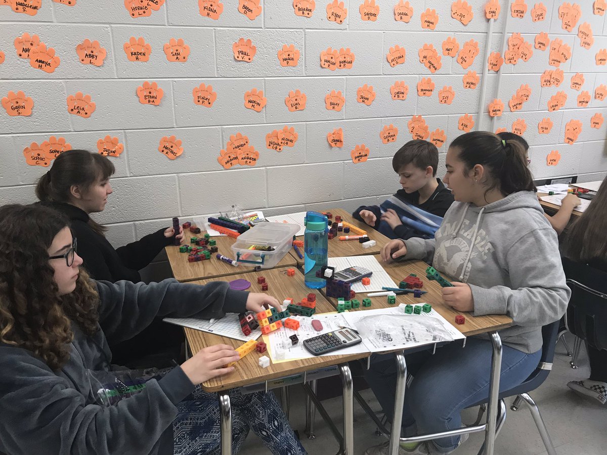 lebrooks517's tweet photo. Using #snapcubes in Pre-Algebra to draw top, side, and front views of three dimensional figures! #tmspride #tigersYOUnite #ycsdmath #prealgebra https://t.co/0l7VpKEqoO