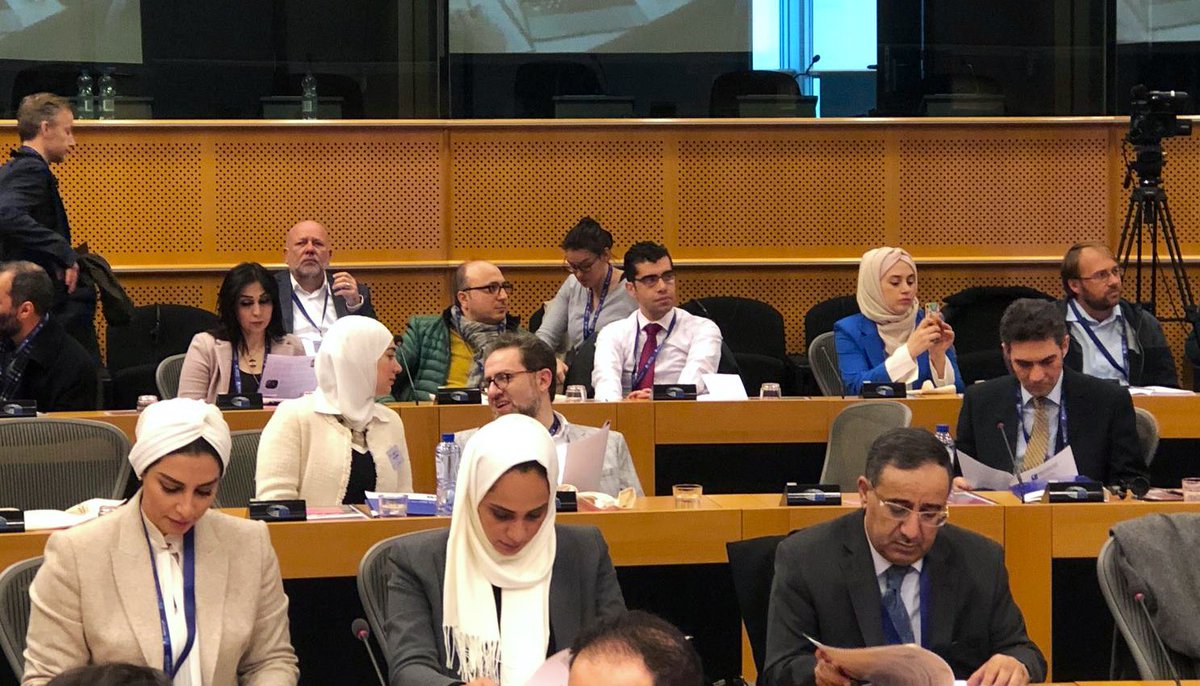 KSAmissionEU's tweet photo. #Brussels| Saudi @KSAmofaEN Delegation participating in the #SyriaDigitalLab, opening session of  the #SyriaConf2019 Days of Dialogue of the Brussels 3 Conference on Supporting the Future of Syria and the Region in the #European_Parliament https://t.co/UFYe9XAbH1