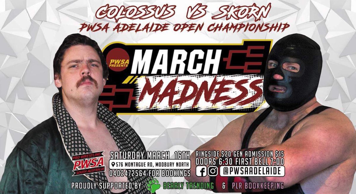 PwsaLive's tweet photo. March Madness Isn’t over just yet, Saturday we are back in action.
#prowrestling #pwsa #marchmadness #fringe2019 #plrbookkeeping #bearlytrending https://t.co/pphLuoQMXQ