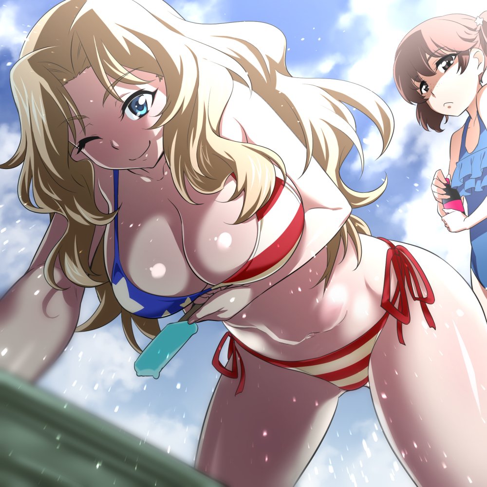ケイ(ガルパン) 「過去絵ですが ケイさんの水着率 #3月12日はサンダースday 」|GUY(中平凱)のイラスト