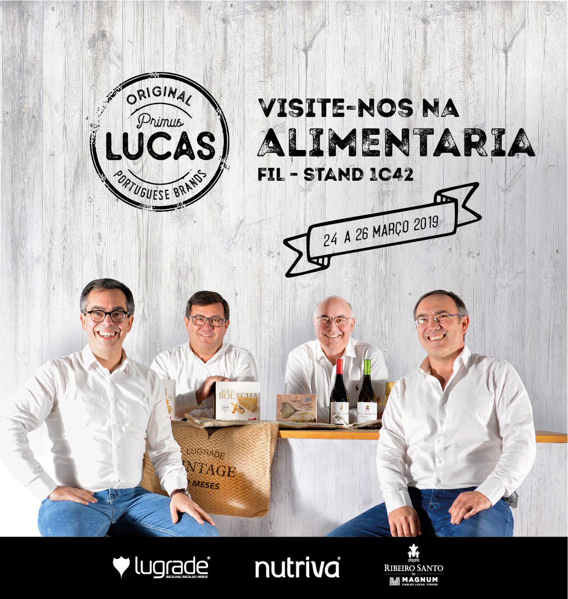 lugradeSA's tweet photo. A Lugrade vai estar, em conjunto com os Primus Lucas na Alimentária, na FIL - Feira Internacional de Lisboa de 24 a 26 de Março no Stand IC42 😃

Visite-nos!

#Lugrade #WeLoveBacalhau #Alimentaria2019 #PrimusLucas https://t.co/Wetn6prXOh