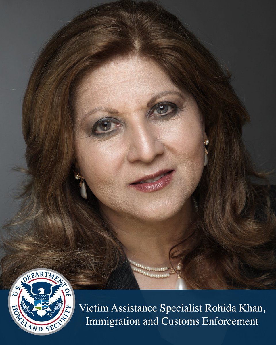 Meet @ICEgov Victim Assistance Specialist Rohida Khan. 
'I love making a positive difference in the lives of others. One victim told me, 'you gave me the strength to change my life, to dream again, and achieve whatever I want to achieve.'” #WHM2019 #WomenofDHS #WhyIServe