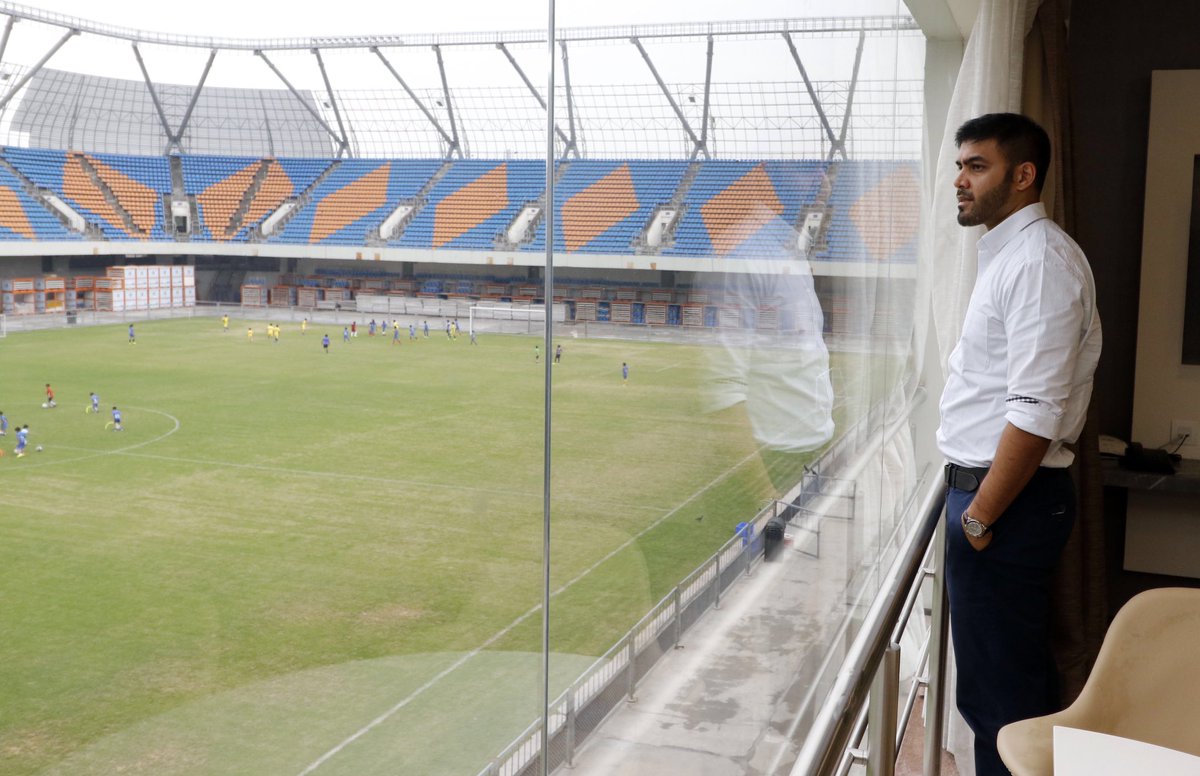 UditSheth's tweet photo. Super excited to host @ChennaiyinFC vs #ColomboFC at the Arena tomorrow at #Ahmedabad - expecting a great turnout and looking for the India flag flying high - cmon #Chennai - win it #AFCCup2019 @Supermachans #PoduMachiGoalu - #MakeItCount https://t.co/1M9TPe8KZx