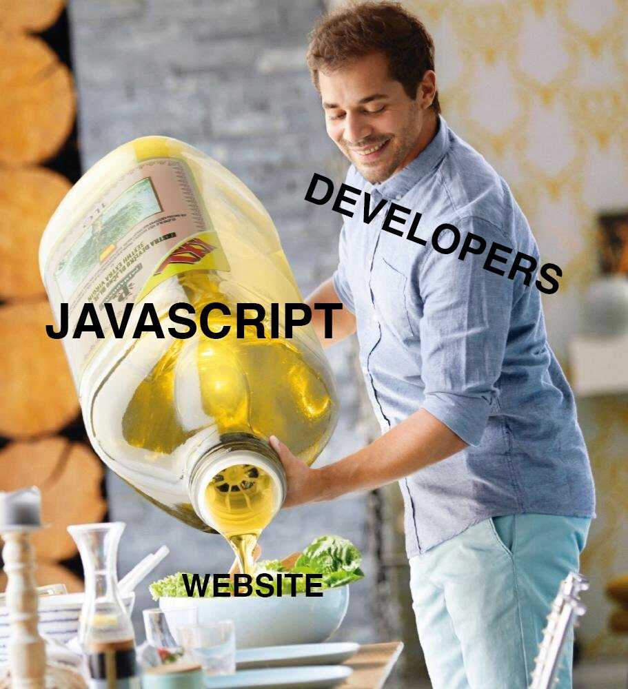 paulo_caelum's tweet photo. Aquela pitadinha de Javascript trufado com frameworks para dar um gostinho a mais no seu website. Vai ficar rápido e leve sim!! 😂 https://t.co/DbmH6wpjuS