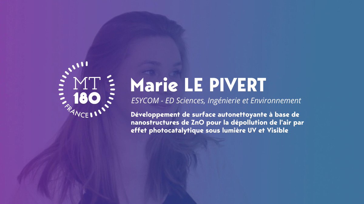 ParisEstSup's tweet photo. ⏱ Marie (#ESYCOM - ED SIE), première candidate de notre finale #MT180, nous présente sa thèse en sciences des matériaux ! #nanostructures #ZnO #dépollution https://t.co/CLUVWVlFxV