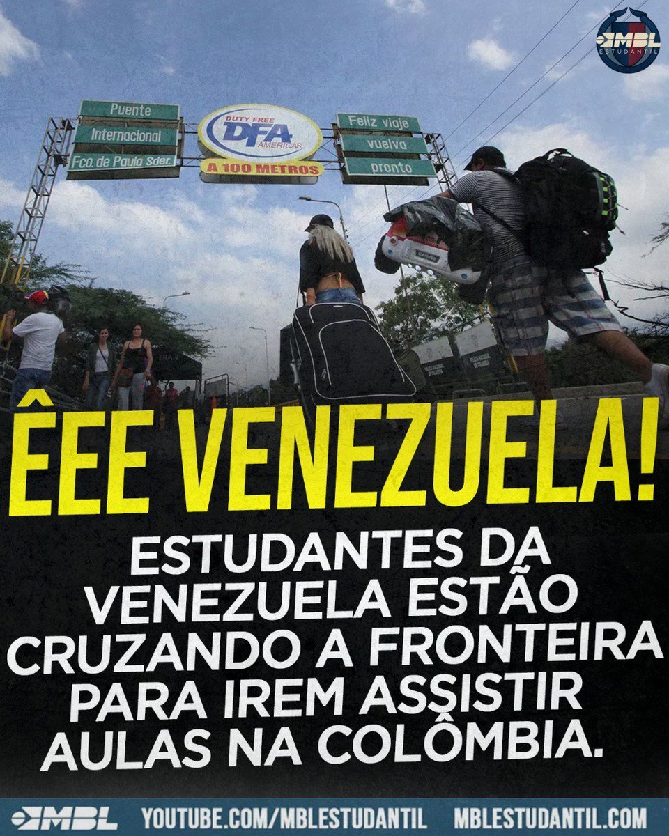 MBLestudantil's tweet photo. A situação na Venezuela é muito séria e é mais uma triste consequência da ditadura de Maduro, apoiada pela UNE.
#mblivre #mbl #mble #mblestudantil https://t.co/YYEjvHrDfS