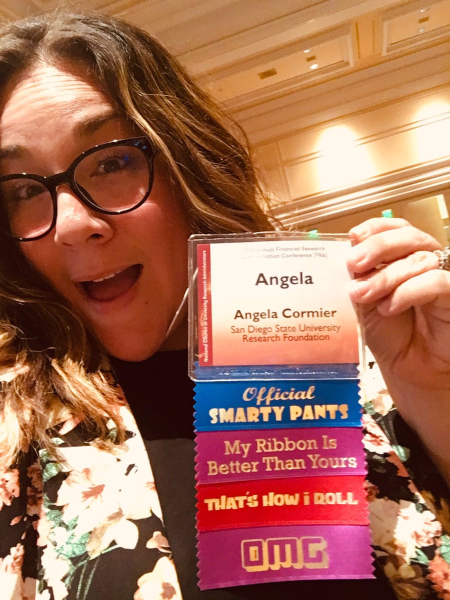 mrsacormier's tweet photo. Last day of @NCURA FRA and I got the ribbons to prove it! #NCURAFRA #workflow #workconf #vivalasvegas https://t.co/4RlSN1wboF