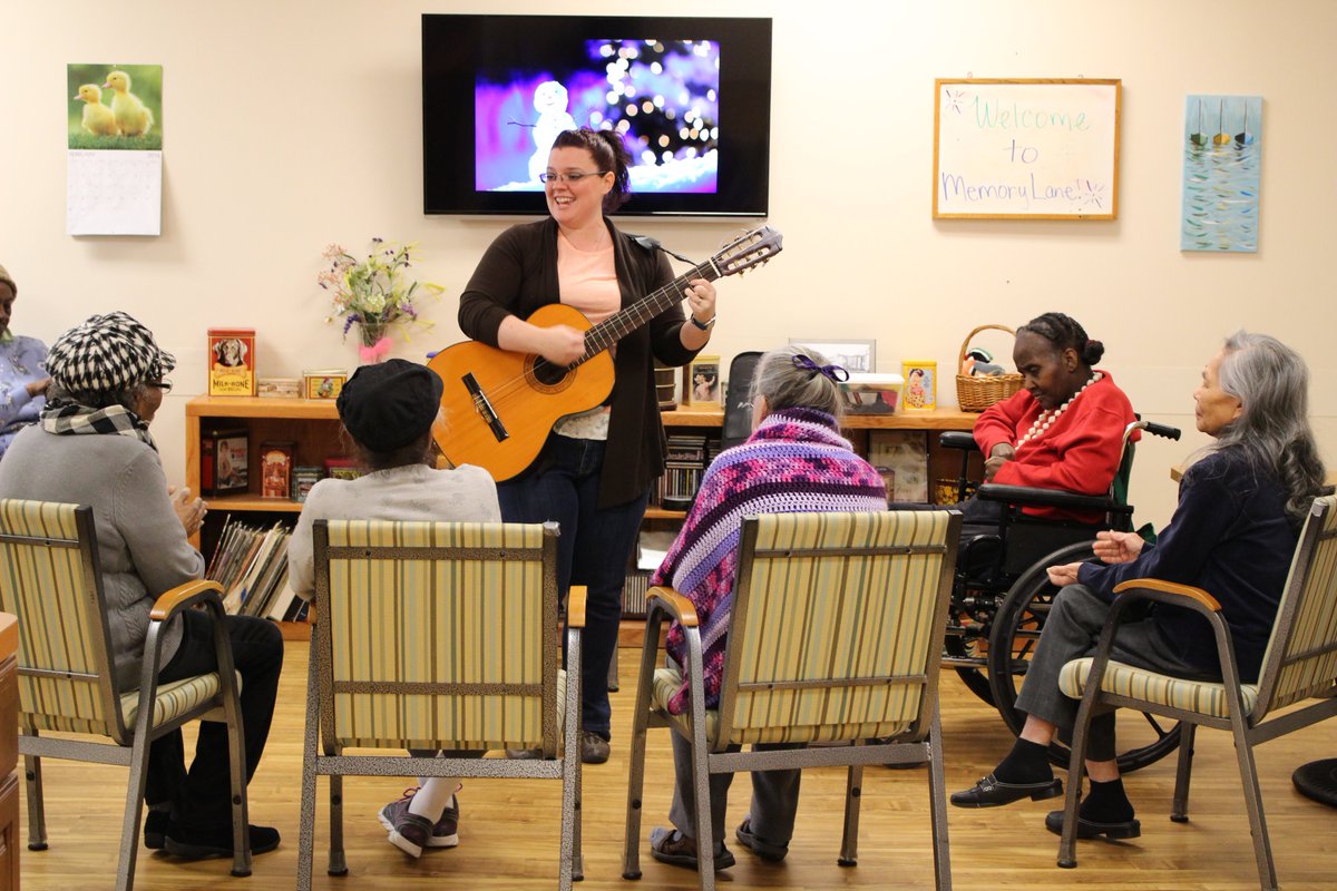 CircleCenterADS's tweet photo. Happy #MusicTherapy Month! We're so lucky to have Katie and her music therapy program. As music has been scientifically proven to make measurable improvements on overall health &amp; wellness, especially in older adults, we make sure to include singing and music here every day! https://t.co/ssAmpjdX4u