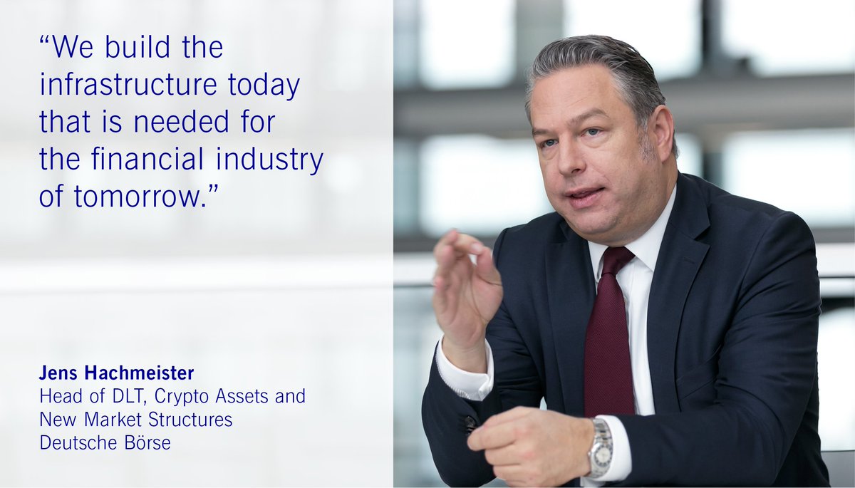 DeutscheBoerse's tweet photo. Questions answered! Yesterday, we announced our strategic partnership w/ @Swisscom &amp; @sygnumofficial in the field of #DigitalAssets. Today, we asked Jens Hachmeister &amp; Eric Leupold (#DLT, #Crypto Assets and New Market Structures) what’s to expect: https://t.co/qaSeY8VjuQ https://t.co/FTrd30lQUb